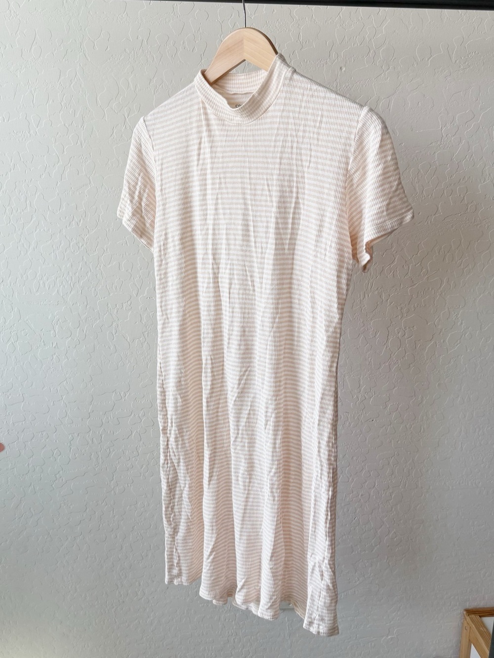 Albion Pink White Striped Short Sleeve Dress